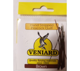 Hand Stripped Peacock Quill Brown