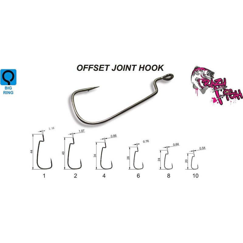 Crazy Fish  Offset Joint Hook