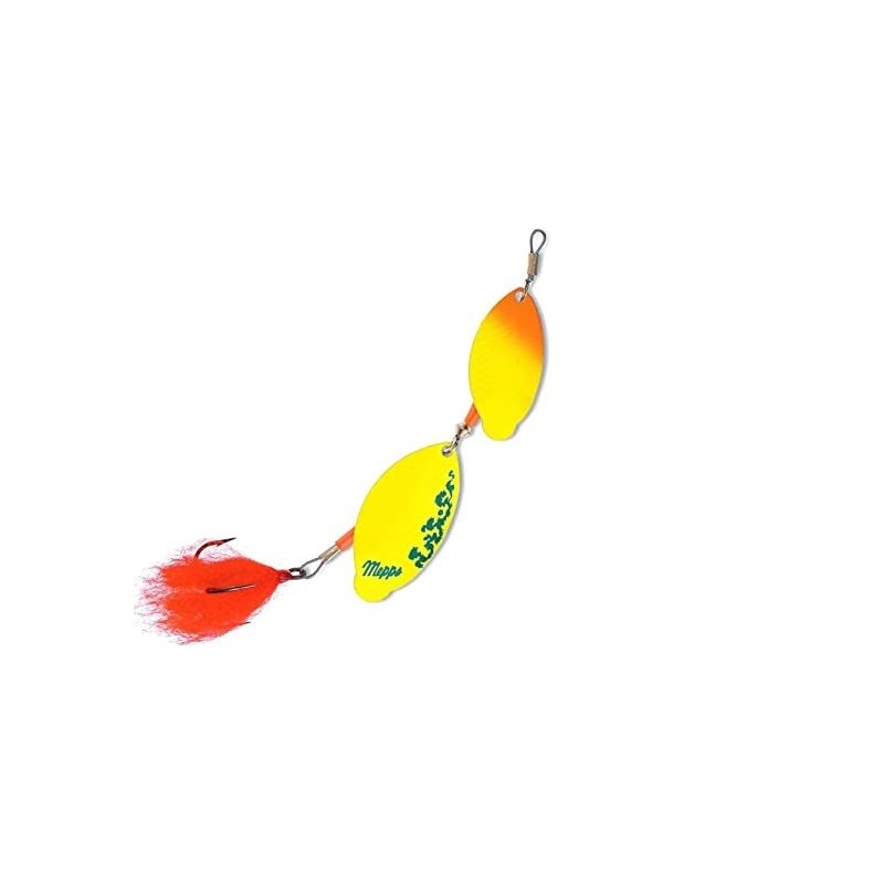 Mepps Special Spoon Pike Tandem Silver/Yellow/Green-Orange Size 2-3