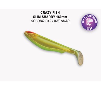 Crazy Fish Trophy Series 6.3″ Slim Shaddy – C13 Lime Shad