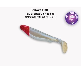 Crazy Fish Trophy Series 6.3″ Slim Shaddy – C19 Red Head