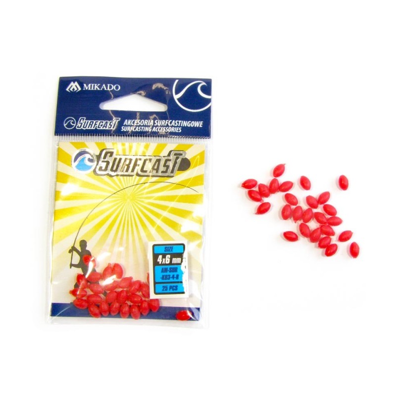 Mikado Surfcast Red Oval Beads AM-SUR-K03-3-R 3X4mm / 25 pcs