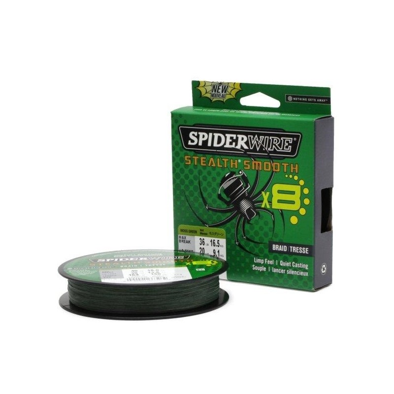 SpiderWire Stealth Smooth X8 Moss Green Braid 18kg/0.19mm/300M