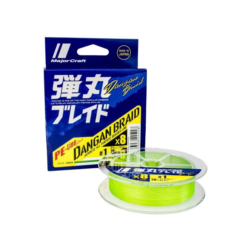 Major Craft X 8 BRAID LINE DANGAN BLADE 150m/ Green/ 0.06mm/ 5.2kg