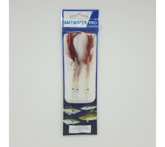 Dennett Saltwater Pro 3 Hook Luminous Eel With Red Feather Rigs