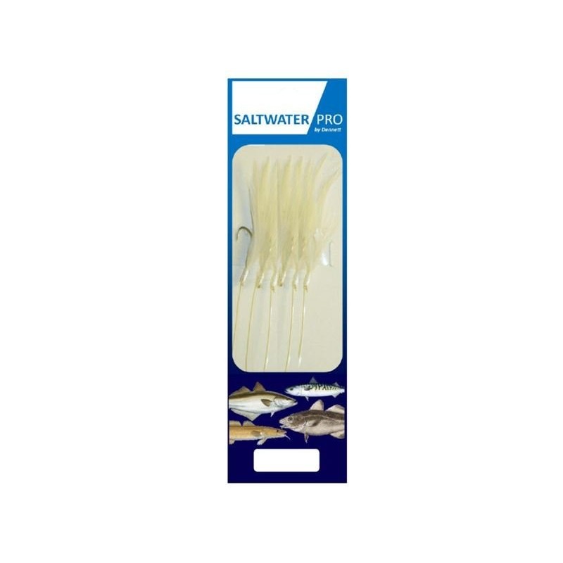 Dennett Saltwater Pro 6 Hook White Feather Rigs