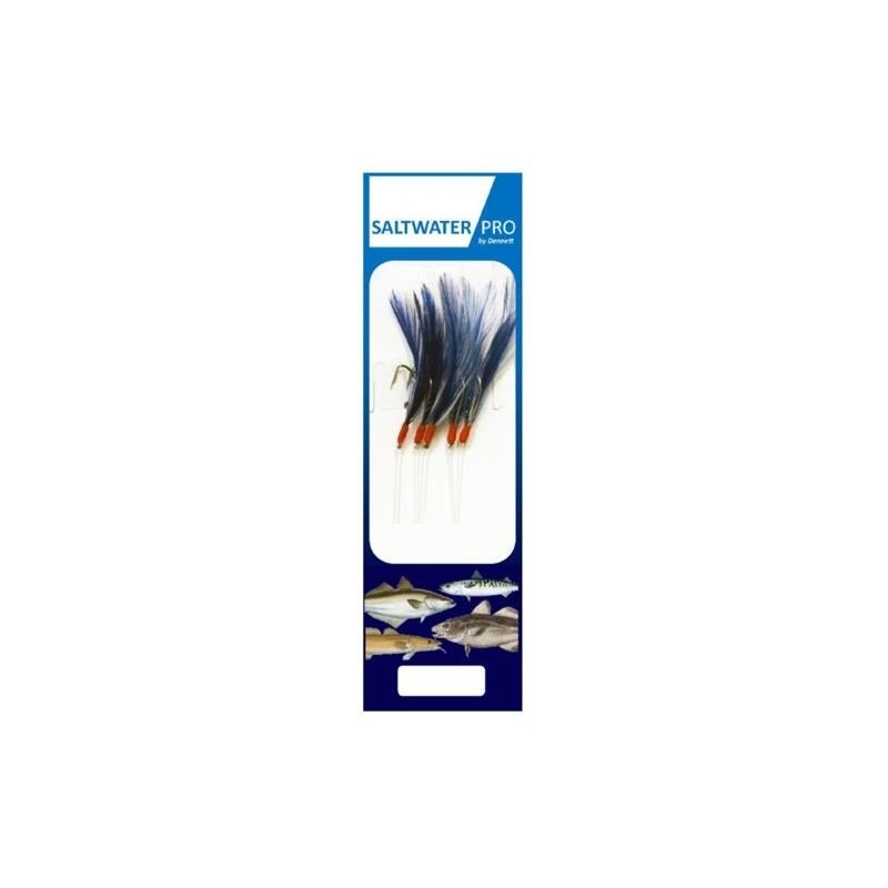 Dennett Saltwater Pro 5 Hook Blue/White Feather Rigs