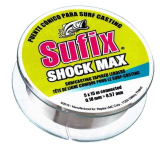 Sufix Shock Max Tapered Leader Clear 15m x 5 0.26mm-0.57mm