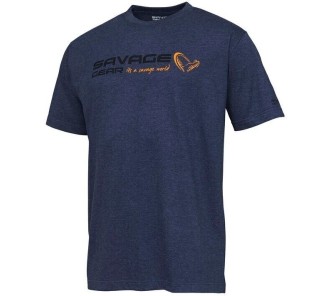 Size Small- Signature Logo T-Shirt, Blue Melange -Savage Gear
