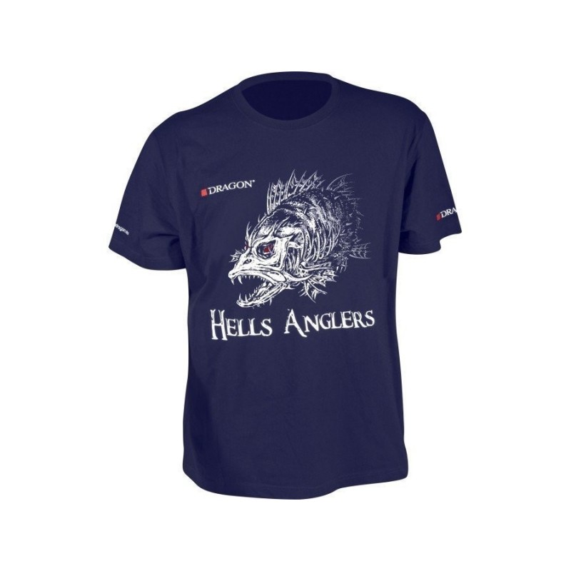 Size Medium - T-SHIRT HELLS ANGLERS NAVY BLUE - ZANDER- Dragon
