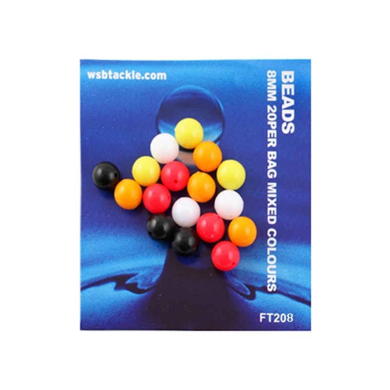 6mm/ 20 pcs - Mixed Colours Beads - WSBtackle