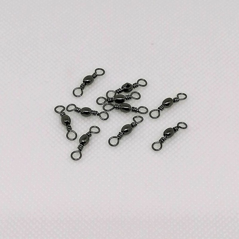 Size 4/ 10pcs - Dennett Black Nickel Barrel Swivels