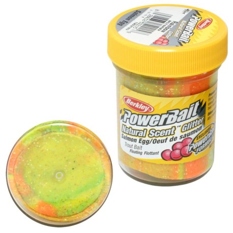 Rainbow / Salmon Egg - 50g- Powerbait Glitter Trout Bait - Berkley
